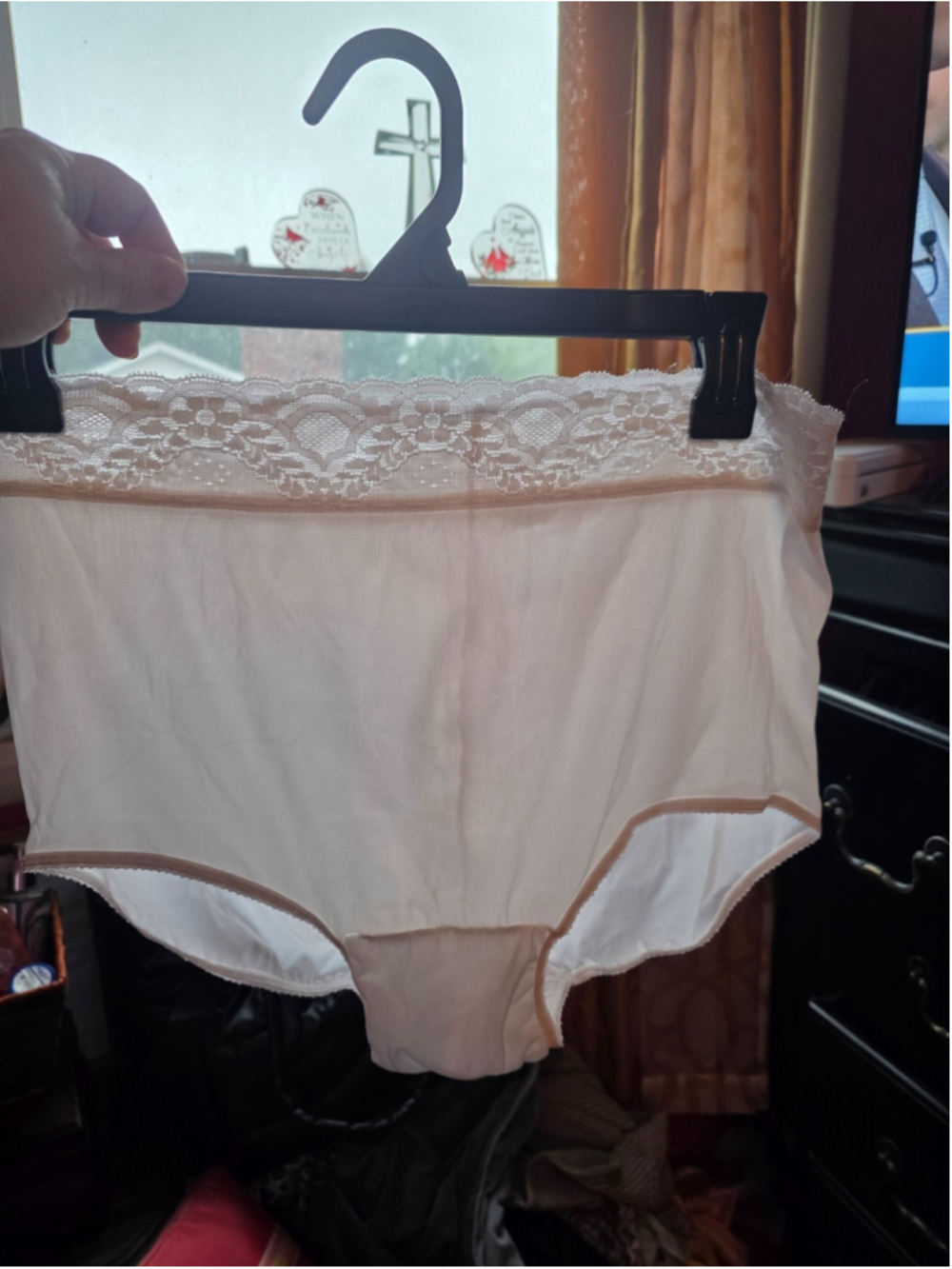 Vintage Sheer Lace Nylon Panties Size XL